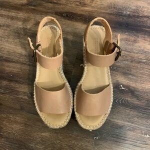 Soludos Tan Leather Espadrille Sandals